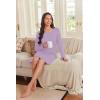 image:imageEkouaer 2 Pack Long Sleeve Sleep Shirts for Women Soft Night Shirts Pullover Nightgowns Comfy Night Gowns Dress S3XLLight Purplenavy