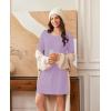 image:imageEkouaer 2 Pack Long Sleeve Sleep Shirts for Women Soft Night Shirts Pullover Nightgowns Comfy Night Gowns Dress S3XLLight Purplenavy