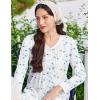 image:imageEkouaer Cotton Nightgowns for Women Long Sleeve Nightgown Full Length Night Gown Soft Comfy Nightdress Button Sleep ShirtsBlue Floral White
