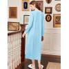 image:imageEkouaer Cotton Nightgowns for Women Long Sleeve Nightgown Full Length Night Gown Soft Comfy Nightdress Button Sleep ShirtsCyan