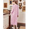 image:imageEkouaer Cotton Nightgowns for Women Long Sleeve Nightgown Full Length Night Gown Soft Comfy Nightdress Button Sleep ShirtsFloral Pink