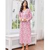 image:imageEkouaer Cotton Nightgowns for Women Long Sleeve Nightgown Full Length Night Gown Soft Comfy Nightdress Button Sleep ShirtsFloral Pink