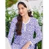 image:imageEkouaer Cotton Nightgowns for Women Long Sleeve Nightgown Full Length Night Gown Soft Comfy Nightdress Button Sleep ShirtsFloral Purple