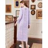 image:imageEkouaer Cotton Nightgowns for Women Long Sleeve Nightgown Full Length Night Gown Soft Comfy Nightdress Button Sleep ShirtsFlowers Purple