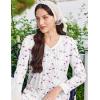 image:imageEkouaer Cotton Nightgowns for Women Long Sleeve Nightgown Full Length Night Gown Soft Comfy Nightdress Button Sleep ShirtsPink Floral White