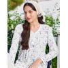 image:imageEkouaer Cotton Nightgowns for Women Long Sleeve Nightgown Full Length Night Gown Soft Comfy Nightdress Button Sleep ShirtsPurple Floral White