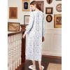 image:imageEkouaer Cotton Nightgowns for Women Long Sleeve Nightgown Full Length Night Gown Soft Comfy Nightdress Button Sleep ShirtsPurple Floral White