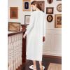 image:imageEkouaer Cotton Nightgowns for Women Long Sleeve Nightgown Full Length Night Gown Soft Comfy Nightdress Button Sleep ShirtsWhite
