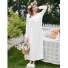 image:imageEkouaer Cotton Nightgowns for Women Long Sleeve Nightgown Full Length Night Gown Soft Comfy Nightdress Button Sleep ShirtsWhite