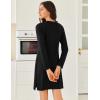 image:imageEkouaer Long Sleeve Nightgowns for Women Sexy Lace Night Shirt V Neck Sleep Shirt Soft SleepwearBlack
