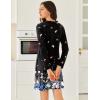 image:imageEkouaer Long Sleeve Nightgowns for Women Sexy Lace Night Shirt V Neck Sleep Shirt Soft SleepwearButterfly Flowers