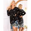 image:imageEkouaer Long Sleeve Nightgowns for Women Sexy Lace Night Shirt V Neck Sleep Shirt Soft SleepwearButterfly Flowers