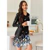 image:imageEkouaer Long Sleeve Nightgowns for Women Sexy Lace Night Shirt V Neck Sleep Shirt Soft SleepwearButterfly Flowers