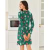 image:imageEkouaer Long Sleeve Nightgowns for Women Sexy Lace Night Shirt V Neck Sleep Shirt Soft SleepwearChristmas Santa 1