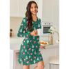 image:imageEkouaer Long Sleeve Nightgowns for Women Sexy Lace Night Shirt V Neck Sleep Shirt Soft SleepwearChristmas Santa 1