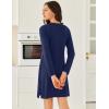 image:imageEkouaer Long Sleeve Nightgowns for Women Sexy Lace Night Shirt V Neck Sleep Shirt Soft SleepwearNavy Blue