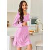 image:imageEkouaer Long Sleeve Nightgowns for Women Sexy Lace Night Shirt V Neck Sleep Shirt Soft SleepwearPink Florals