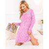 image:imageEkouaer Long Sleeve Nightgowns for Women Sexy Lace Night Shirt V Neck Sleep Shirt Soft SleepwearPink Florals