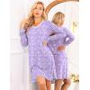 image:imageEkouaer Long Sleeve Nightgowns for Women Sexy Lace Night Shirt V Neck Sleep Shirt Soft SleepwearPurple Flowers
