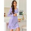 image:imageEkouaer Long Sleeve Nightgowns for Women Sexy Lace Night Shirt V Neck Sleep Shirt Soft SleepwearPurple Flowers