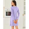 image:imageEkouaer Long Sleeve Nightgowns for Women Sexy Lace Night Shirt V Neck Sleep Shirt Soft SleepwearPurple Flowers