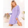 image:imageEkouaer Long Sleeve Nightgowns for Women Sexy Lace Night Shirt V Neck Sleep Shirt Soft SleepwearPurple Flowers