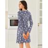 image:imageEkouaer Long Sleeve Nightgowns for Women Sexy Lace Night Shirt V Neck Sleep Shirt Soft SleepwearStar
