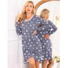 image:imageEkouaer Long Sleeve Nightgowns for Women Sexy Lace Night Shirt V Neck Sleep Shirt Soft SleepwearStar