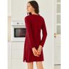image:imageEkouaer Long Sleeve Nightgowns for Women Sexy Lace Night Shirt V Neck Sleep Shirt Soft SleepwearWine Red