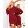 image:imageEkouaer Long Sleeve Nightgowns for Women Sexy Lace Night Shirt V Neck Sleep Shirt Soft SleepwearWine Red