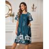 image:imageEkouaer Moo Moos for Women Button House Dresses for Women with Pocket Mumu S3XLBlue Green Flower