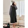 image:imageEkouaer Nightgown Women Long Sleeve Sleepwear Full Length Long Nightshirt Soft Loungewear S4XLBlack