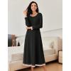 image:imageEkouaer Nightgown Women Long Sleeve Sleepwear Full Length Long Nightshirt Soft Loungewear S4XLBlack