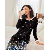 image:imageEkouaer Nightgown Women Long Sleeve Sleepwear Full Length Long Nightshirt Soft Loungewear S4XLBlack Butterfly