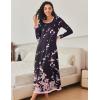 image:imageEkouaer Nightgown Women Long Sleeve Sleepwear Full Length Long Nightshirt Soft Loungewear S4XLBlack Floral
