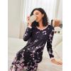 image:imageEkouaer Nightgown Women Long Sleeve Sleepwear Full Length Long Nightshirt Soft Loungewear S4XLBlack Floral