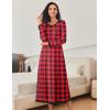 image:imageEkouaer Nightgown Women Long Sleeve Sleepwear Full Length Long Nightshirt Soft Loungewear S4XLRed Plaid