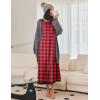 image:imageEkouaer Nightgown Women Long Sleeve Sleepwear Full Length Long Nightshirt Soft Loungewear S4XLRed Plaid