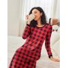 image:imageEkouaer Nightgown Women Long Sleeve Sleepwear Full Length Long Nightshirt Soft Loungewear S4XLRed Plaid