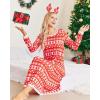 image:imageEkouaer Nightgown Women Long Sleeve Sleepwear Full Length Long Nightshirt Soft Loungewear S4XLRed Xmas Tree