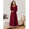 image:imageEkouaer Nightgown Women Long Sleeve Sleepwear Full Length Long Nightshirt Soft Loungewear S4XLWine Red