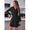 image:imageEkouaer Nightgowns for Women Button Down Night Shirt Long Sleeve Ribbed Knit VNeck Sleepwear Pajama DressBlack