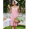 image:imageEkouaer Nightgowns for Women Cotton Night Gown Sleeveless Sleep Dress Lace Nighty Ladies Nightdress Summer SleepwearPink