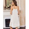 image:imageEkouaer Nightgowns for Women Cotton Night Gown Sleeveless Sleep Dress Lace Nighty Ladies Nightdress Summer SleepwearWhite