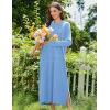 image:imageEkouaer Nightgowns for Women Fleece Nightgown Long Sleeve Sleepwear Hooded Night Gown Long Sleep Shirt with PocketBlue