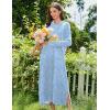 image:imageEkouaer Nightgowns for Women Fleece Nightgown Long Sleeve Sleepwear Hooded Night Gown Long Sleep Shirt with PocketBlue Flower