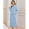 image:imageEkouaer Nightgowns for Women Fleece Nightgown Long Sleeve Sleepwear Hooded Night Gown Long Sleep Shirt with PocketBlue Flower