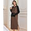 image:imageEkouaer Nightgowns for Women Fleece Nightgown Long Sleeve Sleepwear Hooded Night Gown Long Sleep Shirt with PocketBrown