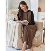 image:imageEkouaer Nightgowns for Women Fleece Nightgown Long Sleeve Sleepwear Hooded Night Gown Long Sleep Shirt with PocketBrown