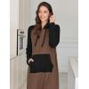 image:imageEkouaer Nightgowns for Women Fleece Nightgown Long Sleeve Sleepwear Hooded Night Gown Long Sleep Shirt with PocketBrown